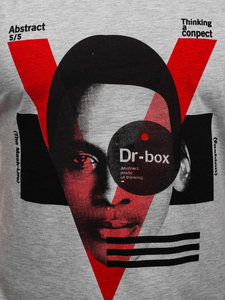 Mintás férfi póló szürke színben Bolf KS2552