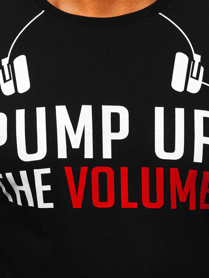 Férfi hosszú ujjú felső mintával fekete színben Bolf 1219