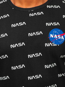 Fekete férfi t-shirt mintával Bolf 14950