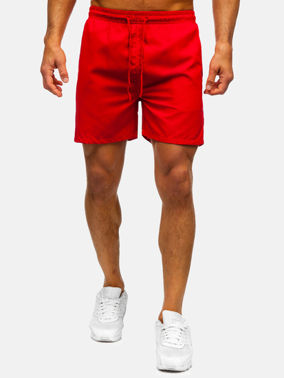 Piros rövid férfi fürdőnadrág Bolf QD32