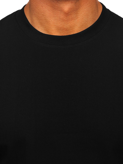 Fekete pamut férfi póló minta nélkül Bolf 67T1298