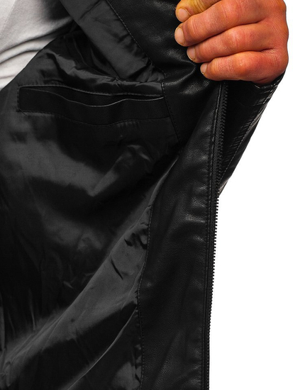 Férfi bőrdzseki fekete Bolf 1130