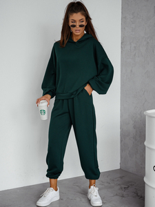 Női két darabos szett kapucnival palackzöld Bolf 525