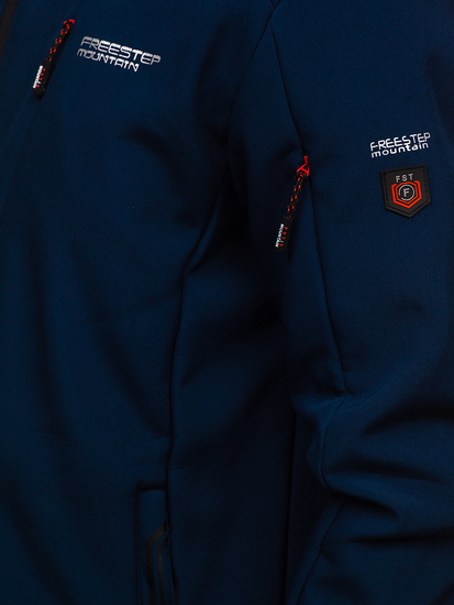 Sötétkék férfi softshell dzseki Bolf BK122