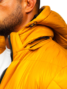 Steppelt téli férfi dzseki camel-fekete színben Bolf 6593