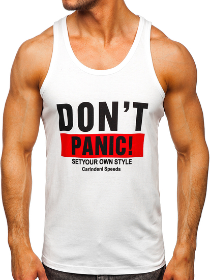 Mintás fehér színű boksz tank-top Bolf 14854