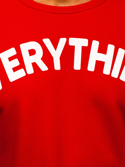 Mintás férfi pulcsi kapucni nélkül piros Bolf 181905