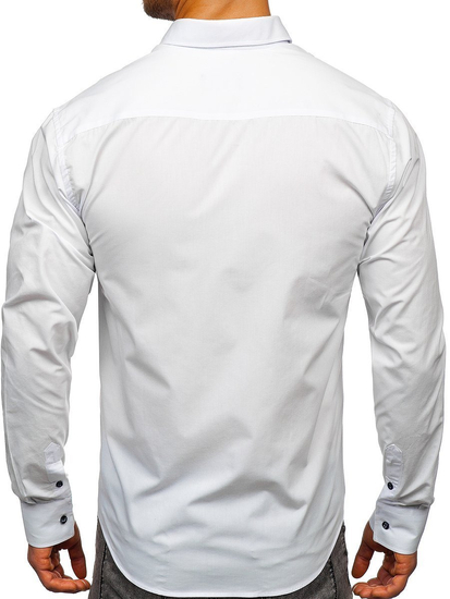 Elegáns hosszú ujjú férfiing fehér Bolf 8838-1