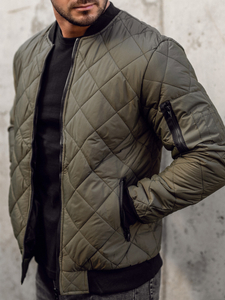 Átmeneti steppelt férfi bomber dzseki khaki Bolf MY-01