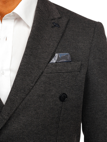 Antracit színű, kétmellényes férfi okos blézer Bolf 007