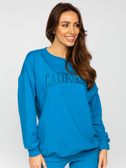 Búzavirágkék színű kétrészes női California melegítő együttes Bolf VE50