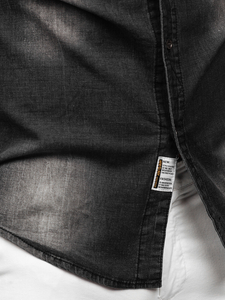 Hosszú ujjú férfi farmering fekete színben Bolf MC703N