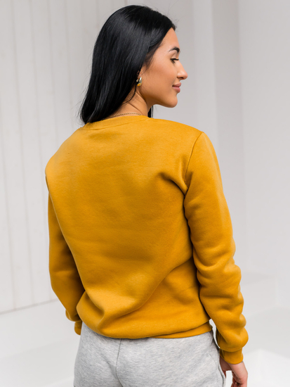 Kamel színű női kapucni nélküli pulóver Bolf W01A1