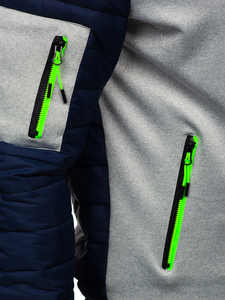 Átmeneti steppelt férfi dzseki gránátkék színben Bolf 8M902