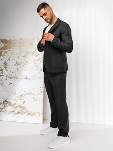 Casual grafitszürke férfi öltöny Bolf 12