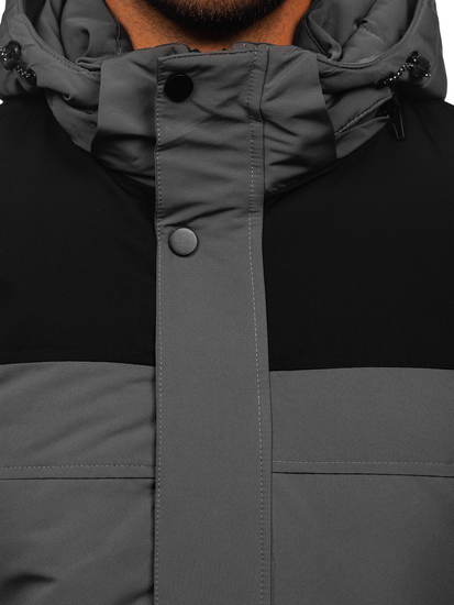 Grafit férfi téli dzseki kapucnival Bolf 22M322