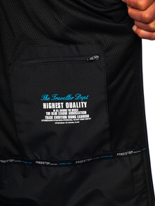 Férfi softshell dzseki fekete-kék színben Bolf WX061