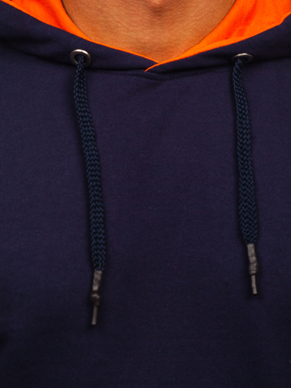 Férfi pulcsi kapucnival gránátkék színben Bolf 145369