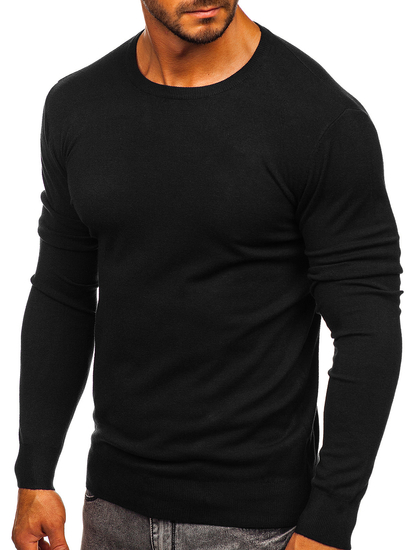 Basic férfi pulóver fekete színben Bolf YY01