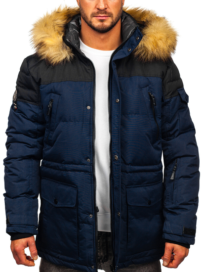 Sötétkék férfi téli sídzseki Bolf 6400