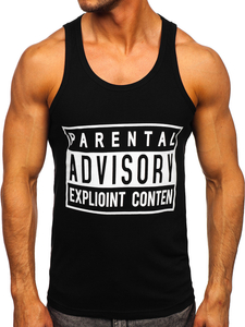 Mintás tank-top bokszoláshoz fekete színben Bolf 14855