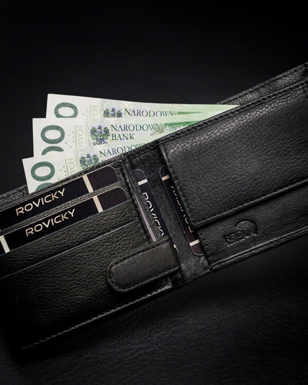 Fekete színű férfi bőr pénztárca 13967