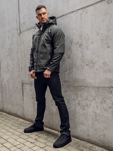 Khaki férfi softshell dzseki Bolf T019A