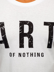 Férfi póló mintával fehér Bolf 1180