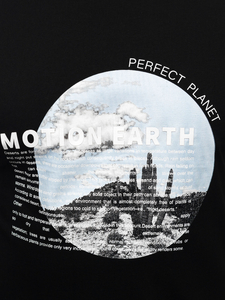 Fekete pamut férfi póló mintával Bolf MPO3466