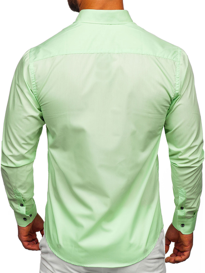Hosszú ujjú férfiing világoszöld színben Bolf 20716