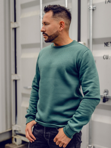 Zöld férfi pulcsi kapucni nélkül Bolf 2001A