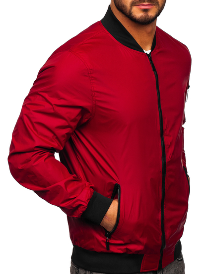 Átmeneti férfi bomber dzseki bordó színben Bolf 5M708