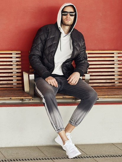 Átmeneti férfi bomber dzseki fekete színben Bolf AK76-A