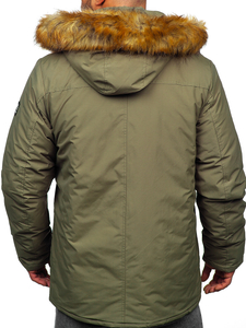 Khaki férfi téli parka kabát Bolf WX032B