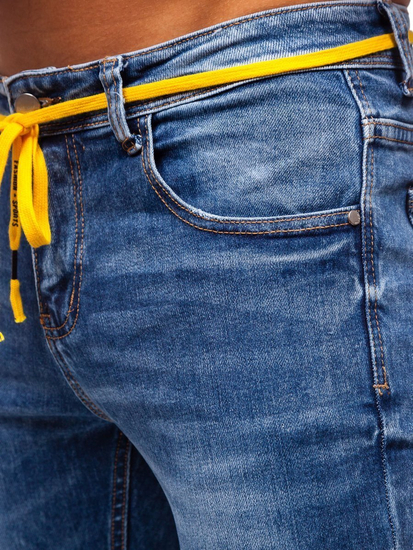 Férfi skinny fit farmernadrág gránátkék színben Bolf KX565