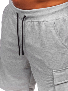 Szürke pamut cargo rövidnadrág férfi Bolf 8K1505