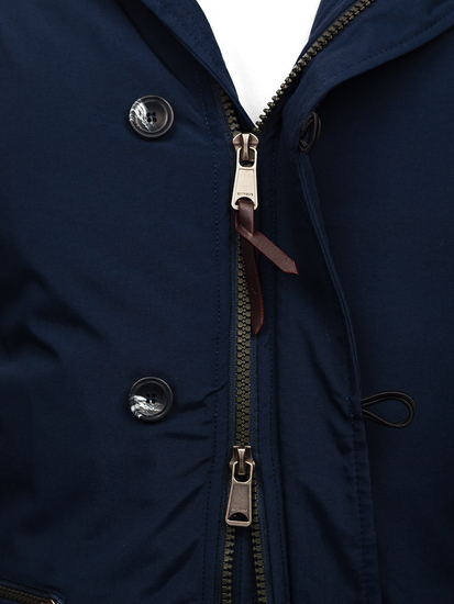 Téli férfi parka dzseki sötétkék Bolf 1795