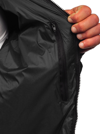 Fekete színű átmeneti férfi dzseki rejtett kapucnival Bolf 5M3102