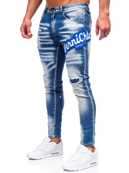 Férfi slim fit farmernadrág gránátkék színben Bolf BC1068