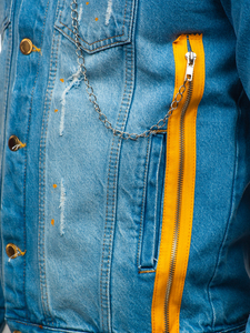 Férfi farmerdzseki kék színben Bolf 3-4