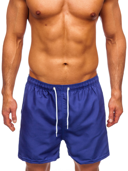 Férfi rövid úszónadrág kobaltkék színben Bolf YW02001