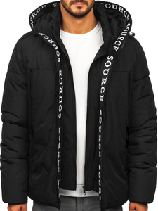 Fekete férfi télikabát Bolf 22M330