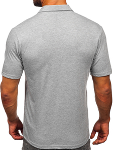 Férfi galléros pamutpóló szürke színben Bolf 143006
