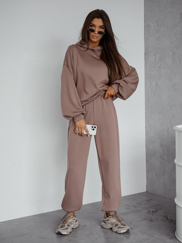 Női két darabos szett kapucnival cappuccino Bolf 525