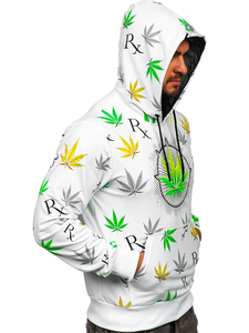 Fehér mintás kapucnis férfi pulcsi Bolf HM612