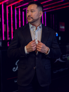 Férfi fekete bársony zakó Bolf 24410