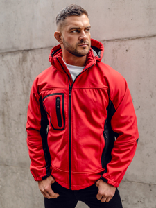 Piros férfi softshell dzseki Bolf T019A