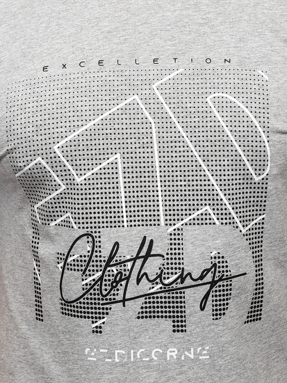 Szürke színű férfi pamut póló Bolf 14748