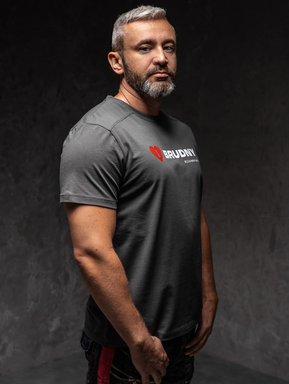 Grafit férfi póló Igor Brudny kollekcióból nyomattal 02