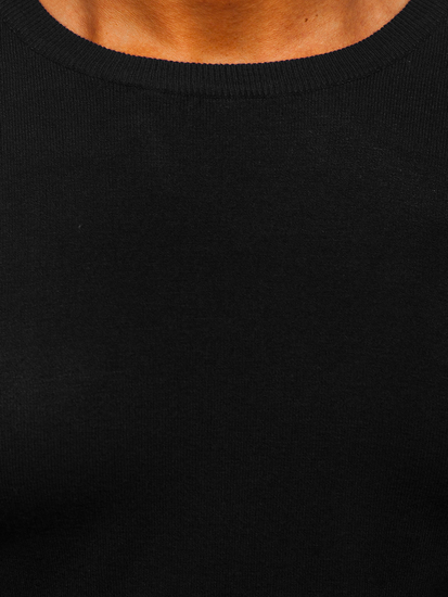 Basic férfi pulóver fekete színben Bolf YY01
